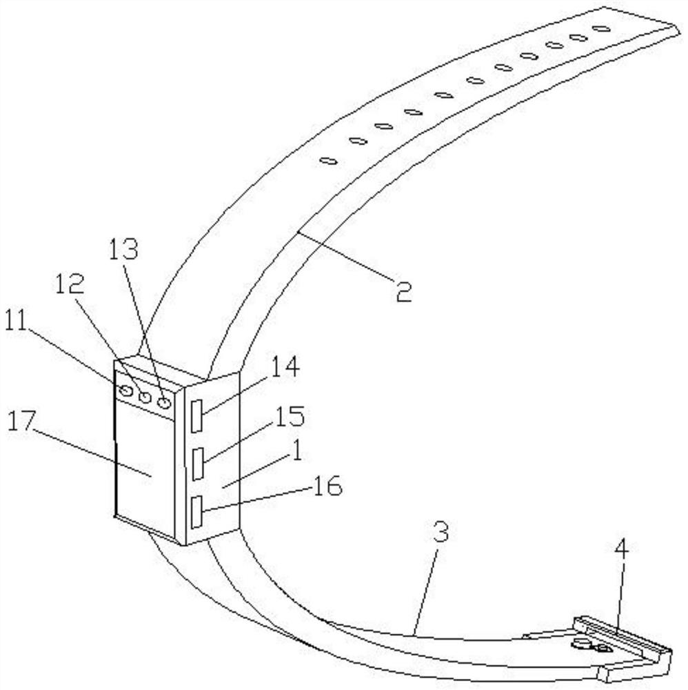 Intelligent wristband for monitoring body temperature in real time and local area monitoring system of intelligent wristband