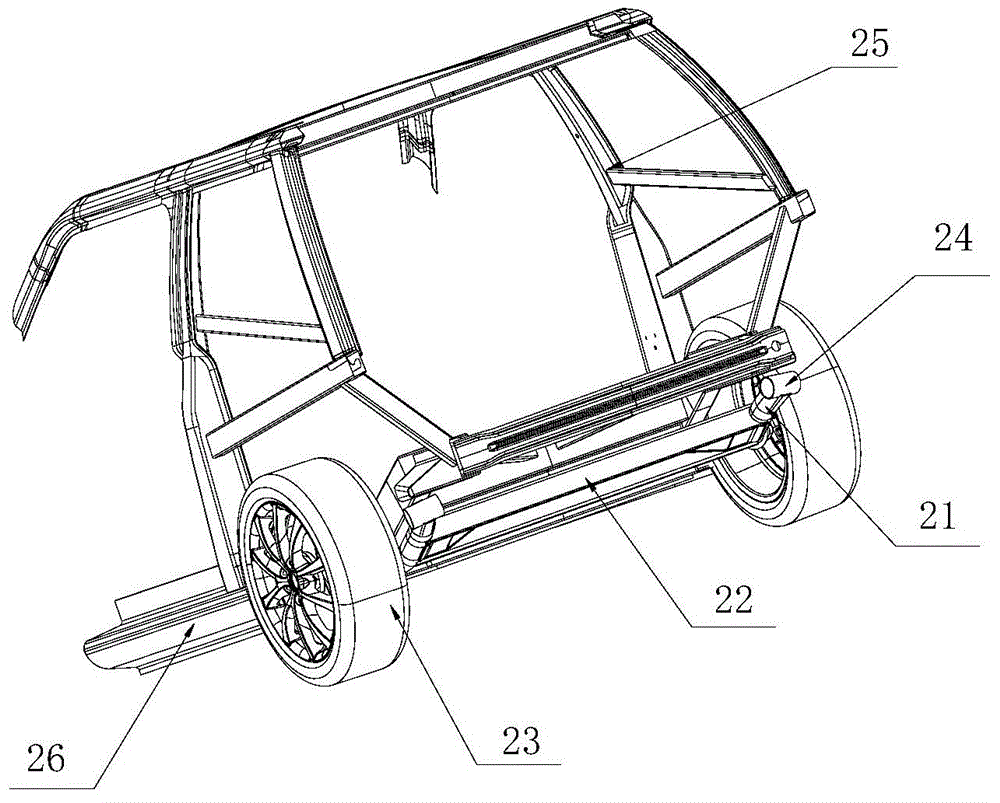 Rear suspension for electric vehicle and vehicle body