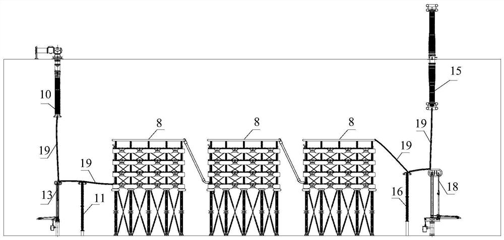 Layout structure and size calculation method of valve hall of offshore flexible DC converter station