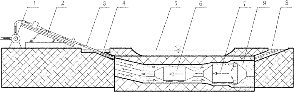 Traversing reverse circulating drilling method of horizontal directional drilling pipeline and special drilling bit