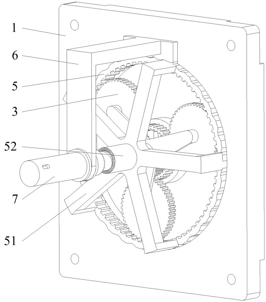 Embedded planetary speed reducing mechanism