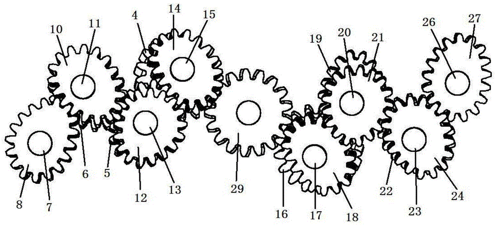 Wide/narrow row potted-seedling transplanting mechanism with bevel gear and noncircular bevel gear crossed-axis planetary gear trains