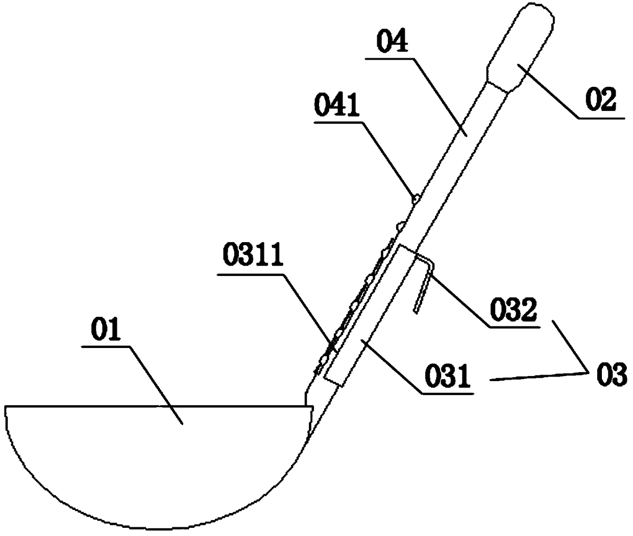 A non-slip height-variable soup spoon