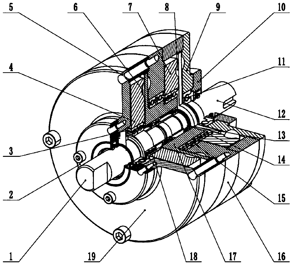 Two-stage plane movable tooth speed reducer coupled by hollow movable tooth frame