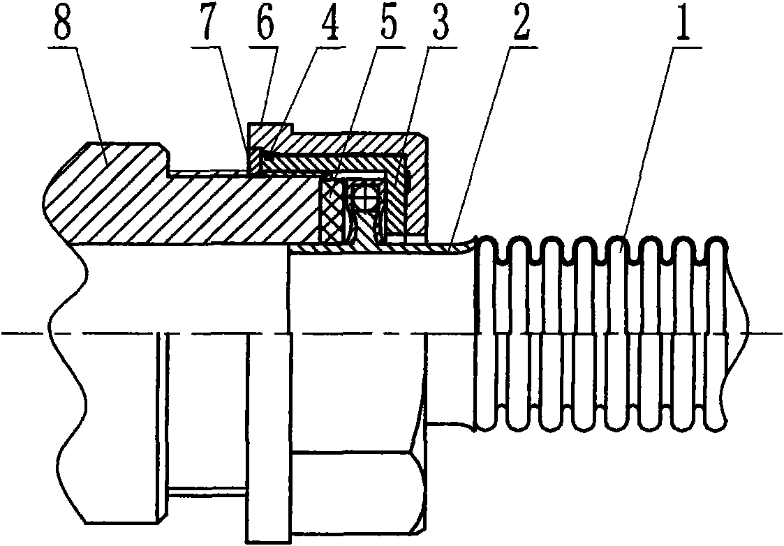 Antitheft and anti-demolition diaphragm gas meter corrugated pipe connector