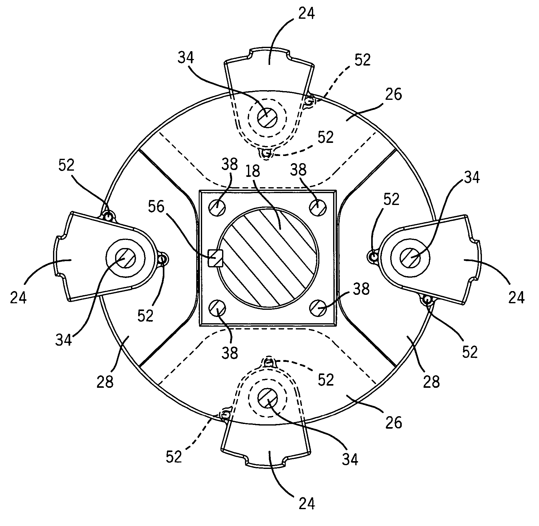 Offset disc hammer assembly for a hammermill