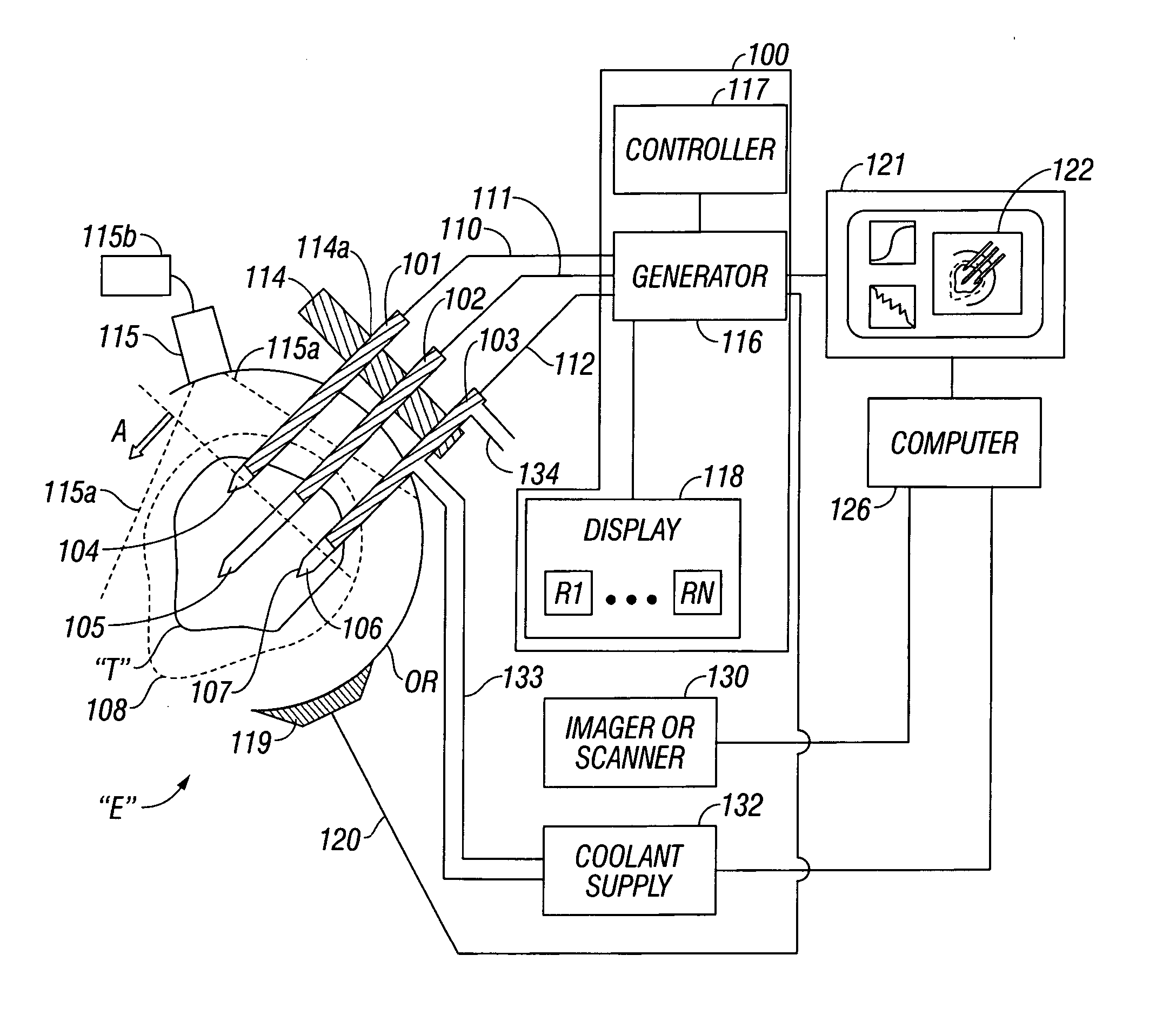 Electrosurgical system employing multiple electrodes and method thereof