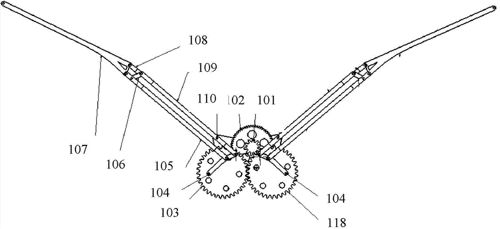 Bionic flapping-wing machine with double-section main wings