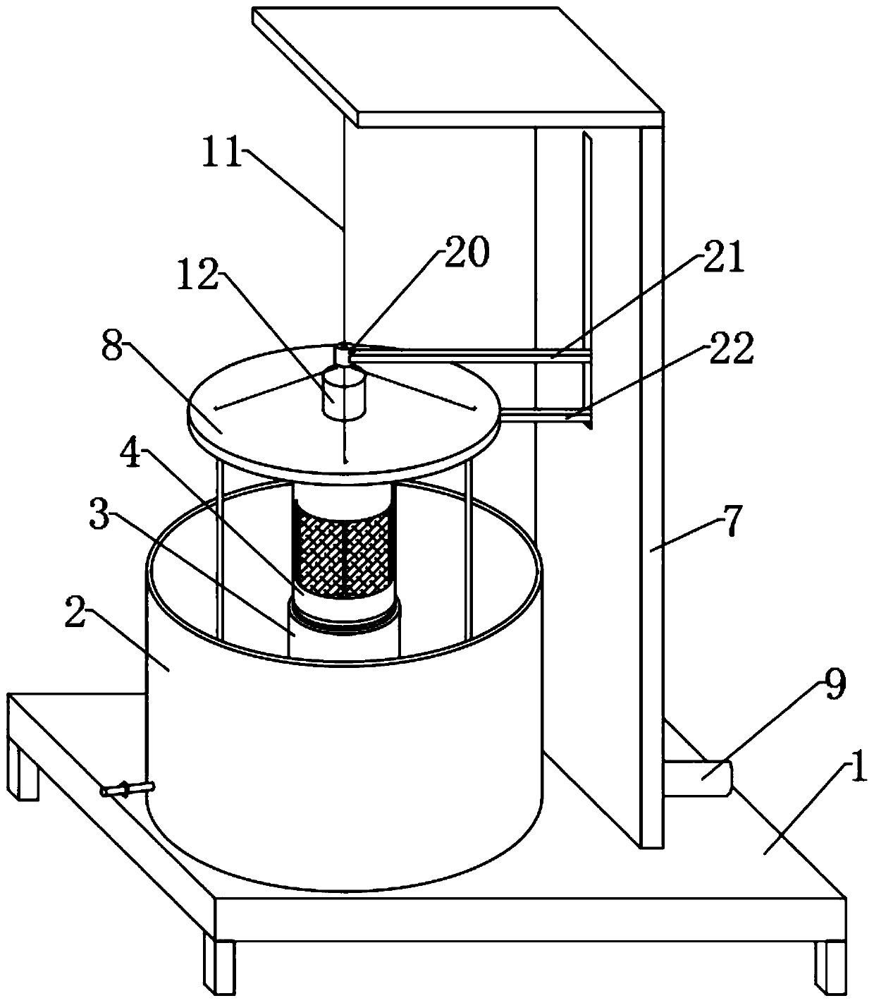 Rotary laminated scum adsorption device applied to sewage treatment