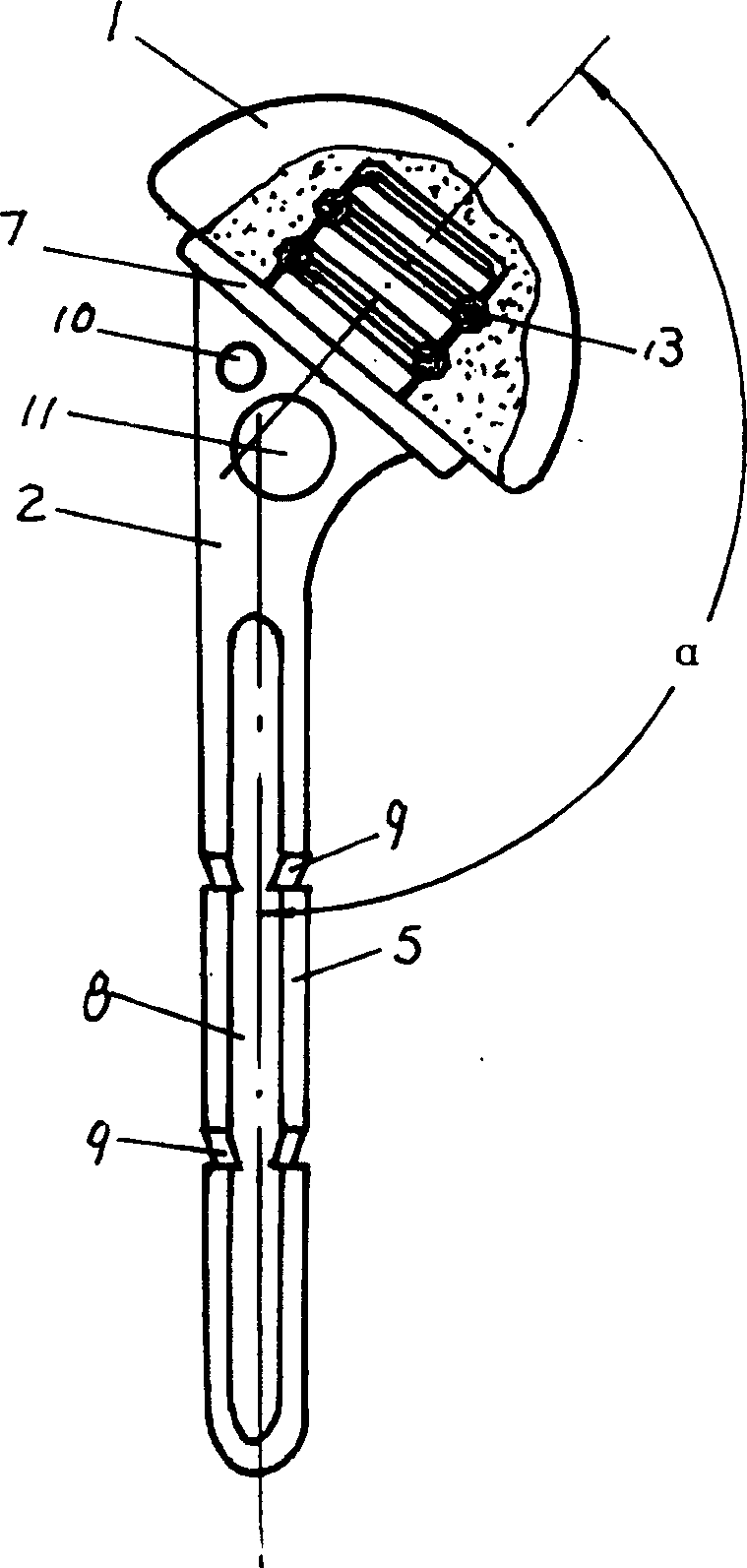 Carbonaceous artificial head of humerus prosthesis