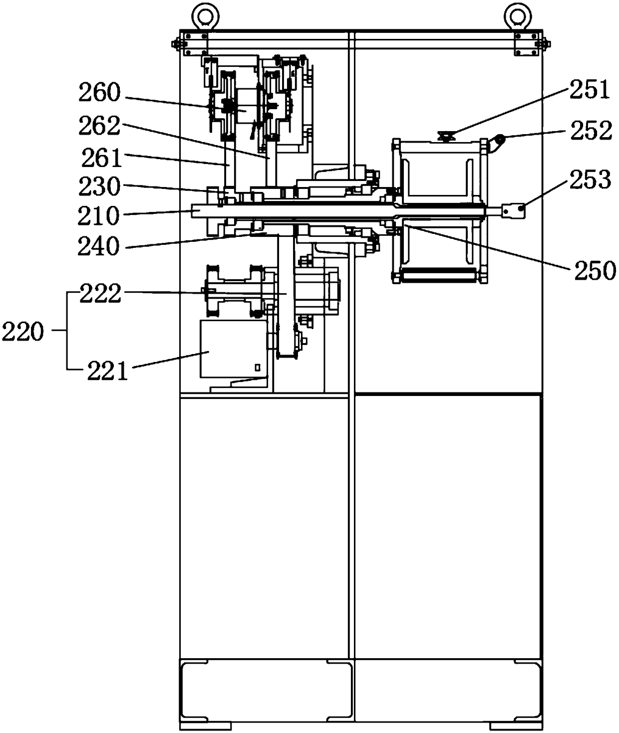 Horizontal winding taping integrated machine