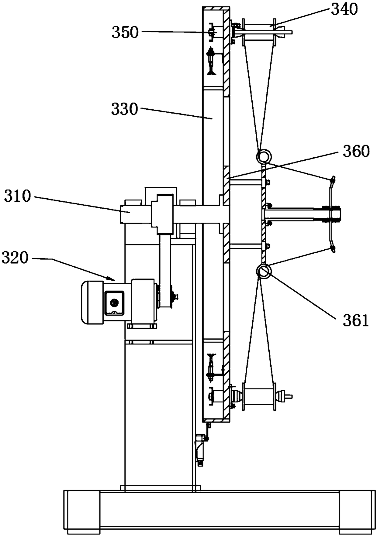 Horizontal winding taping integrated machine