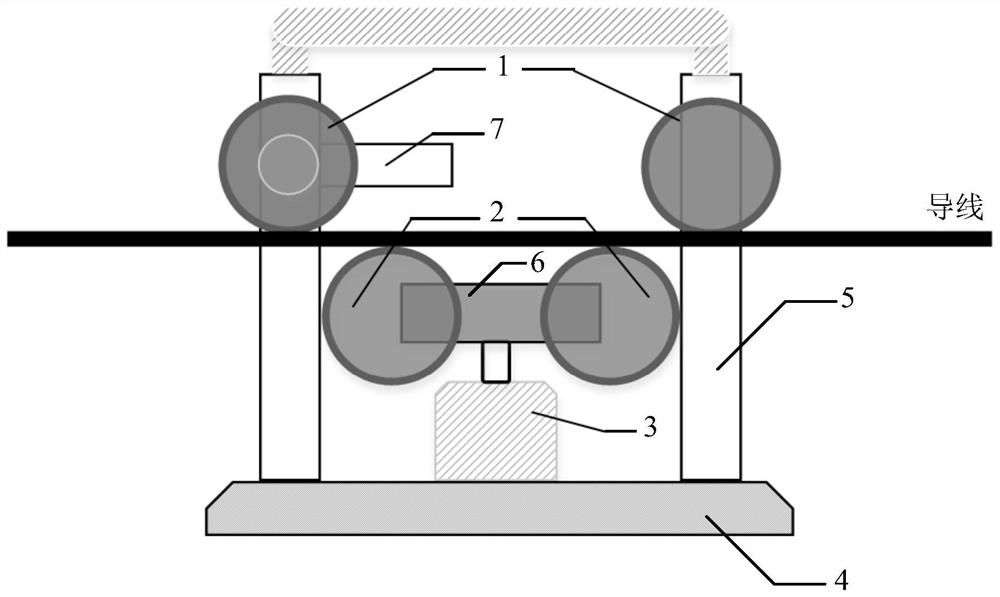 Construction robot for disassembling and replacing power transmission line and advancing speed control device and method thereof