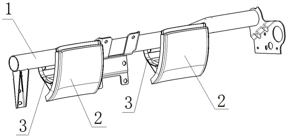 Commercial vehicle dashboard driver knee protection structure