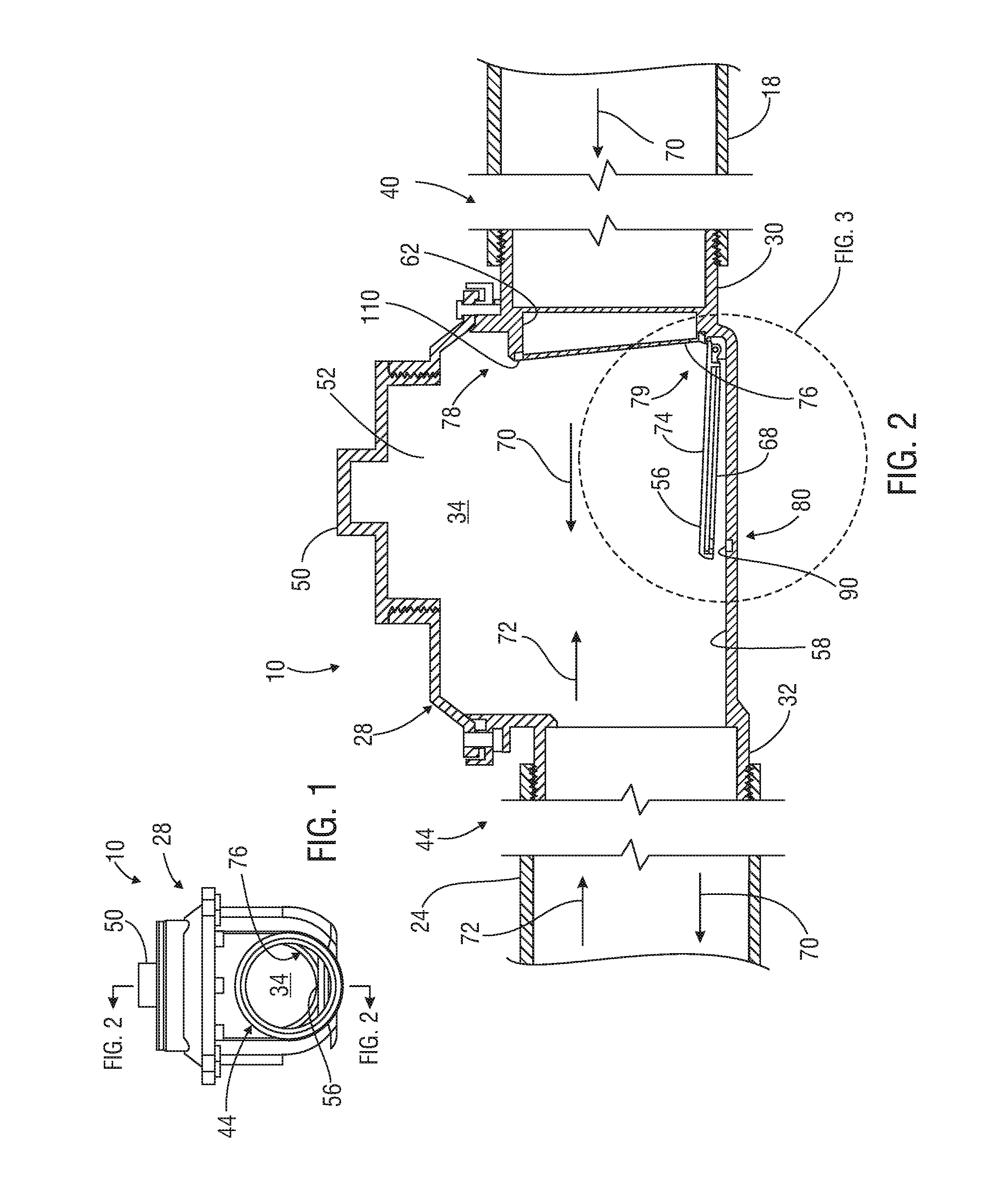 Normally-open backwater valve with suspended flapper