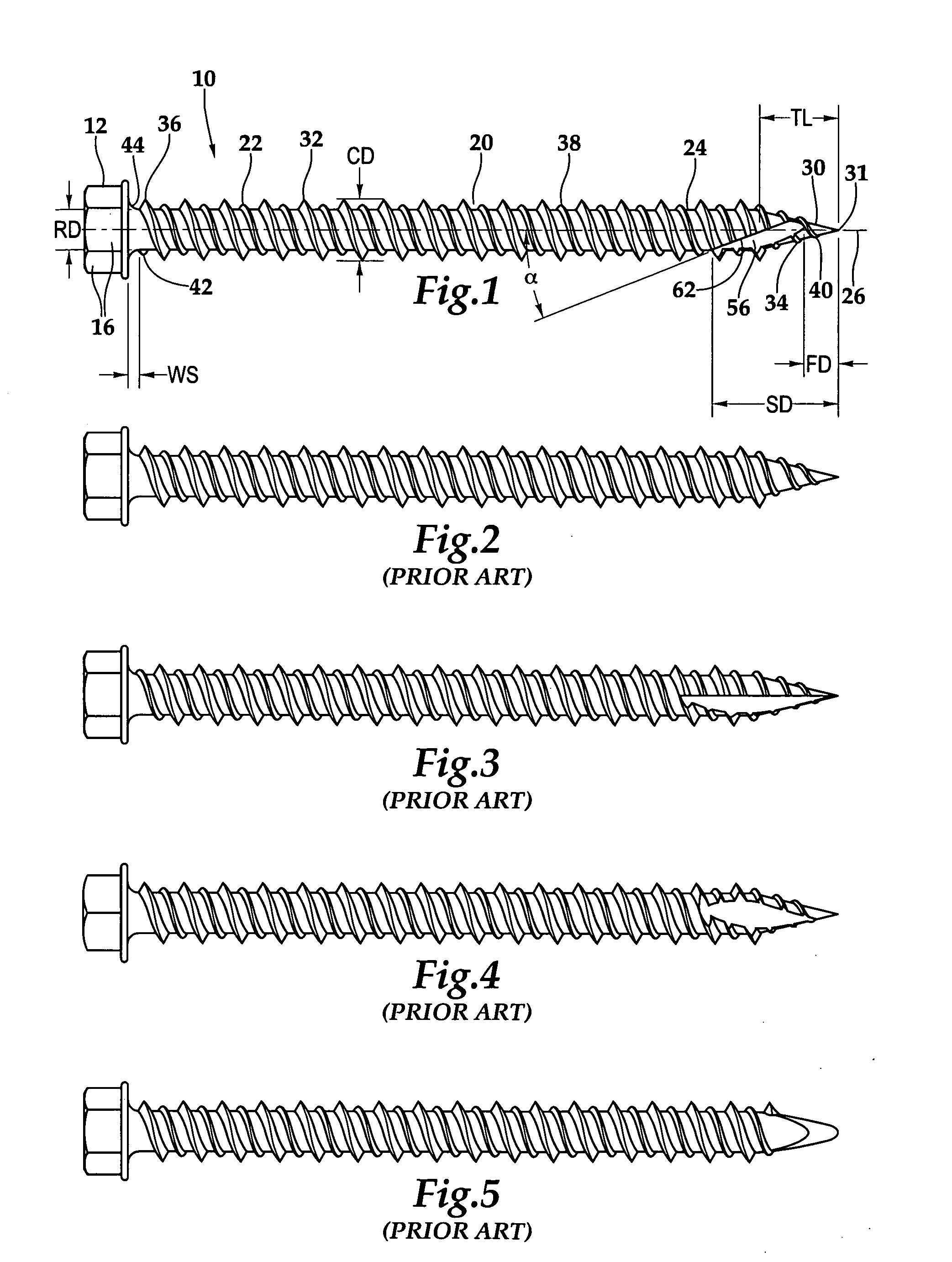 Fastener with Shaving Inhibitor