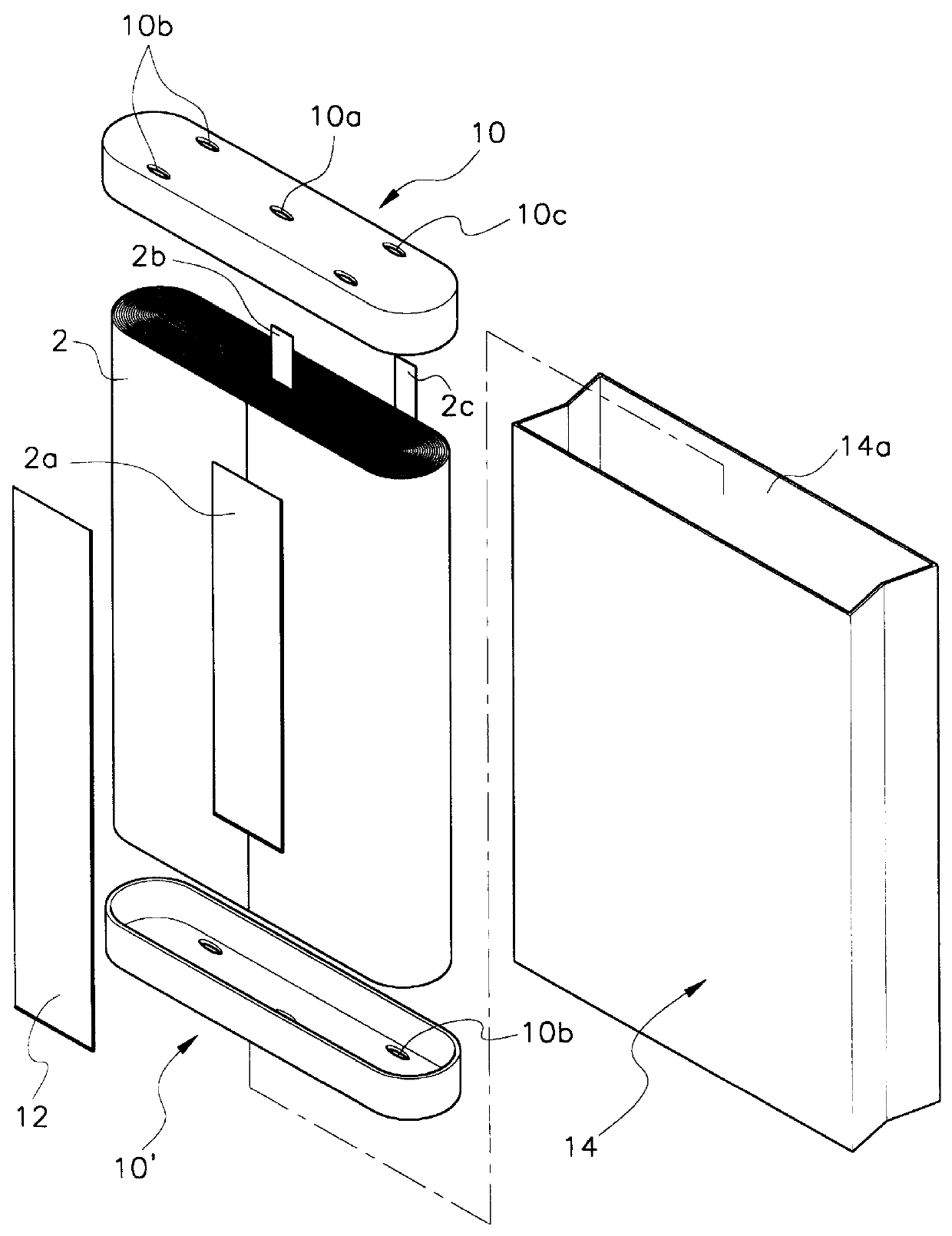 Secondary battery with electrode assembly fixing device