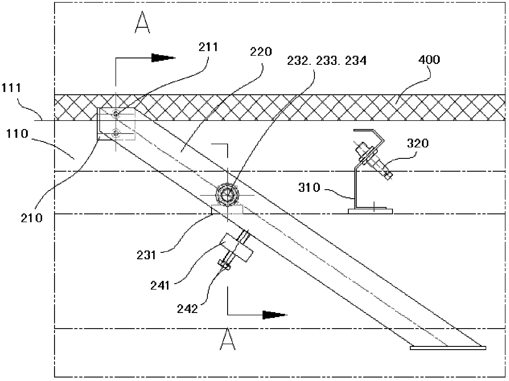 Automatic baffle plate device for lifting roller table conveyor for producing manmade board