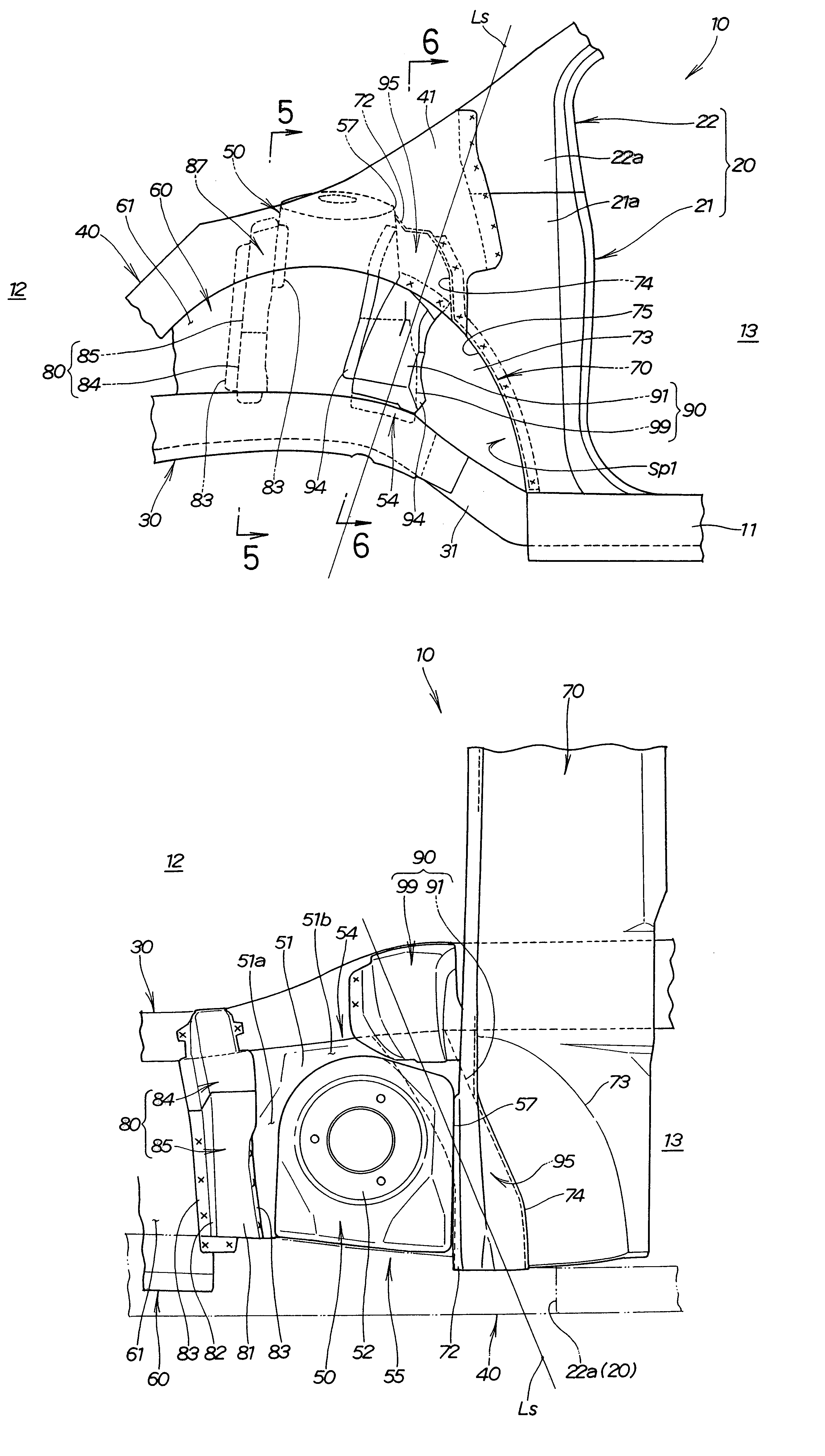 Front part structure of vehicle body