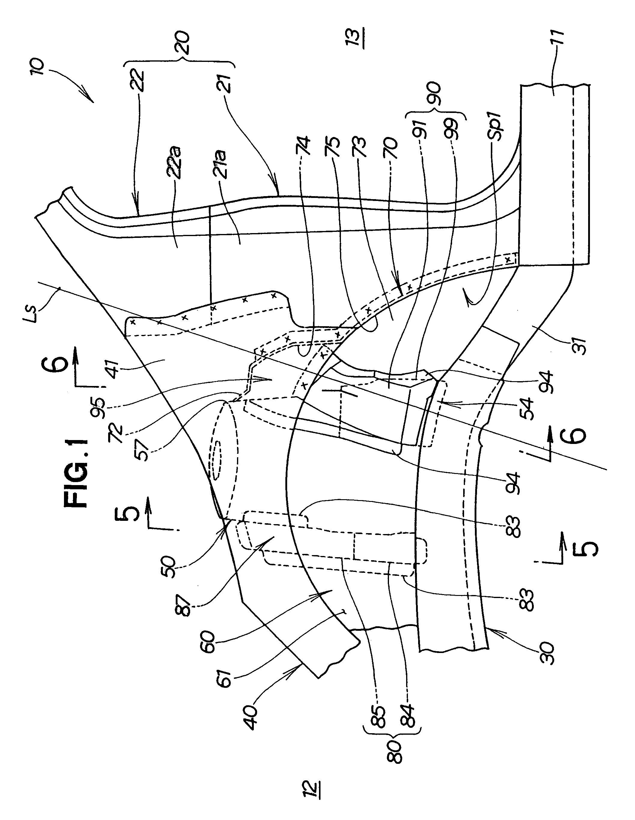 Front part structure of vehicle body