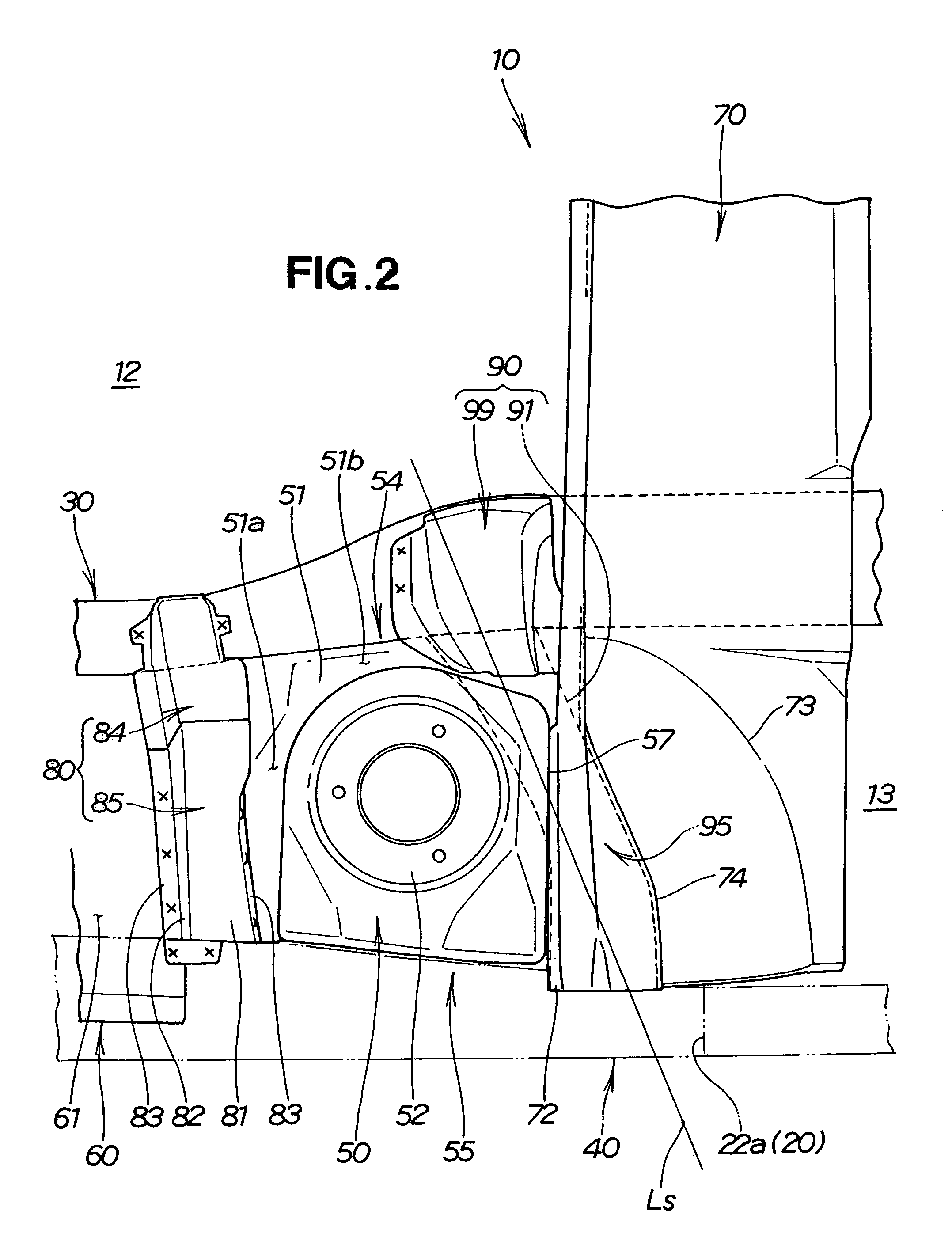 Front part structure of vehicle body