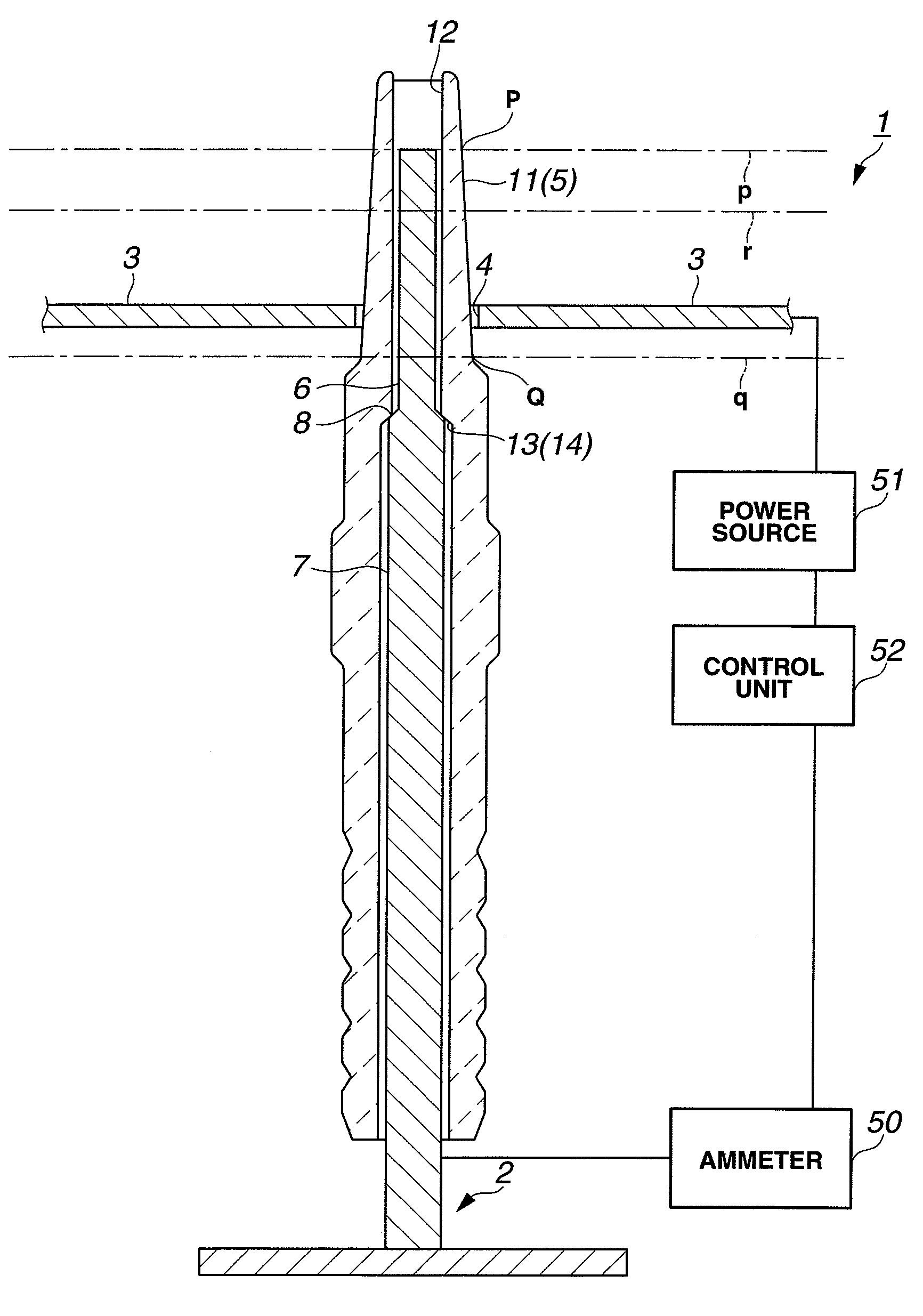 Test method and apparatus for spark plug insulator