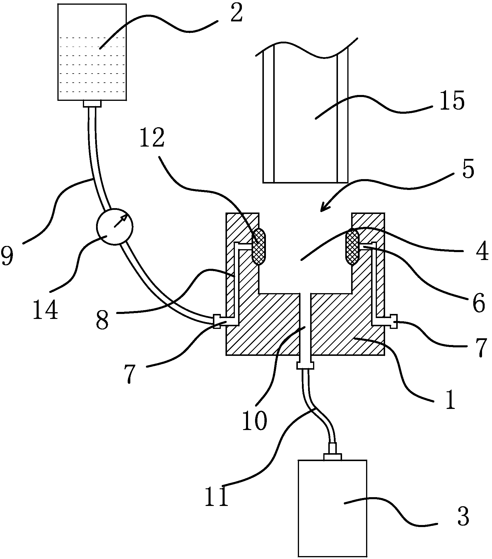 Gluing device in medical apparatus mounting equipment