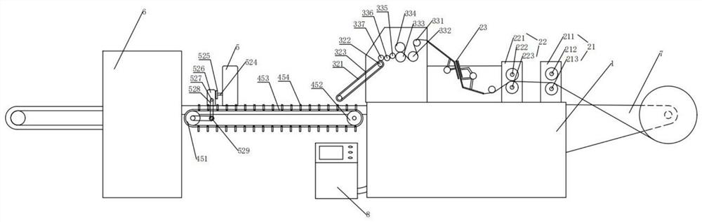 Full-automatic disposable napkin packaging production line