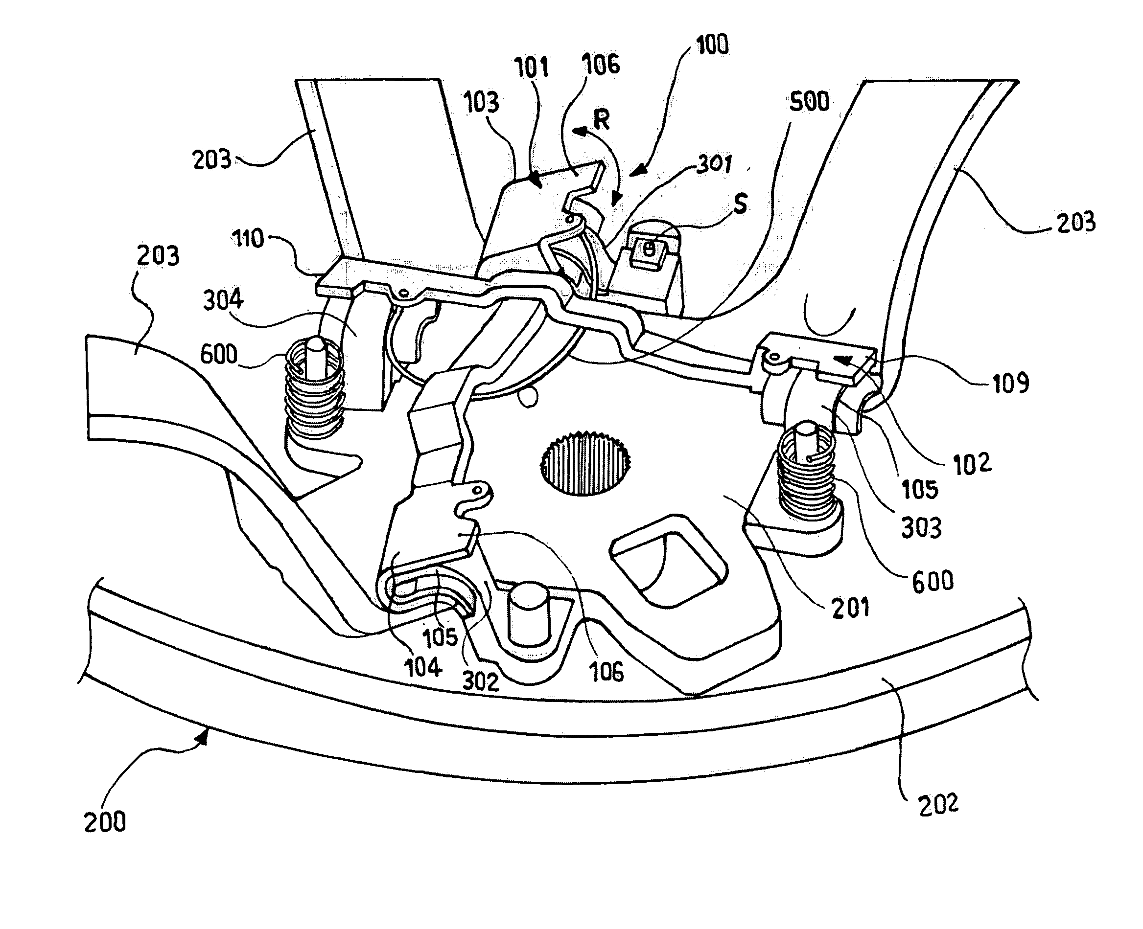 Assembly for retaining an airbag module to a steering wheel