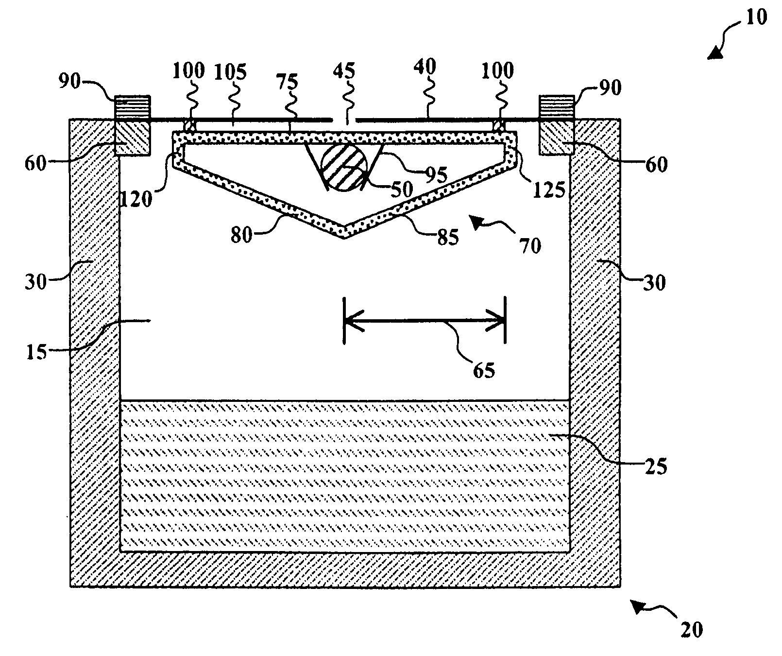 Vaporization source with baffle