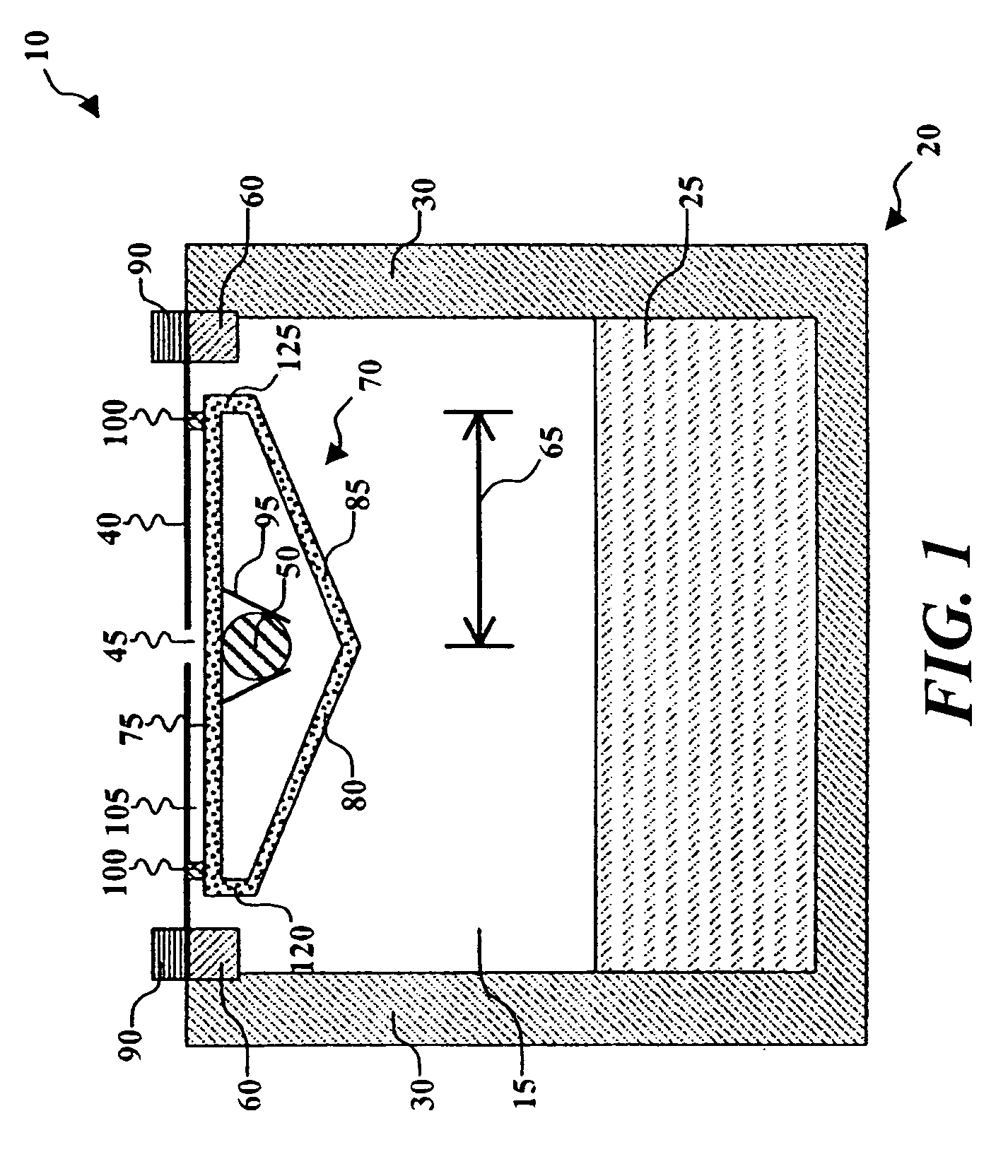 Vaporization source with baffle