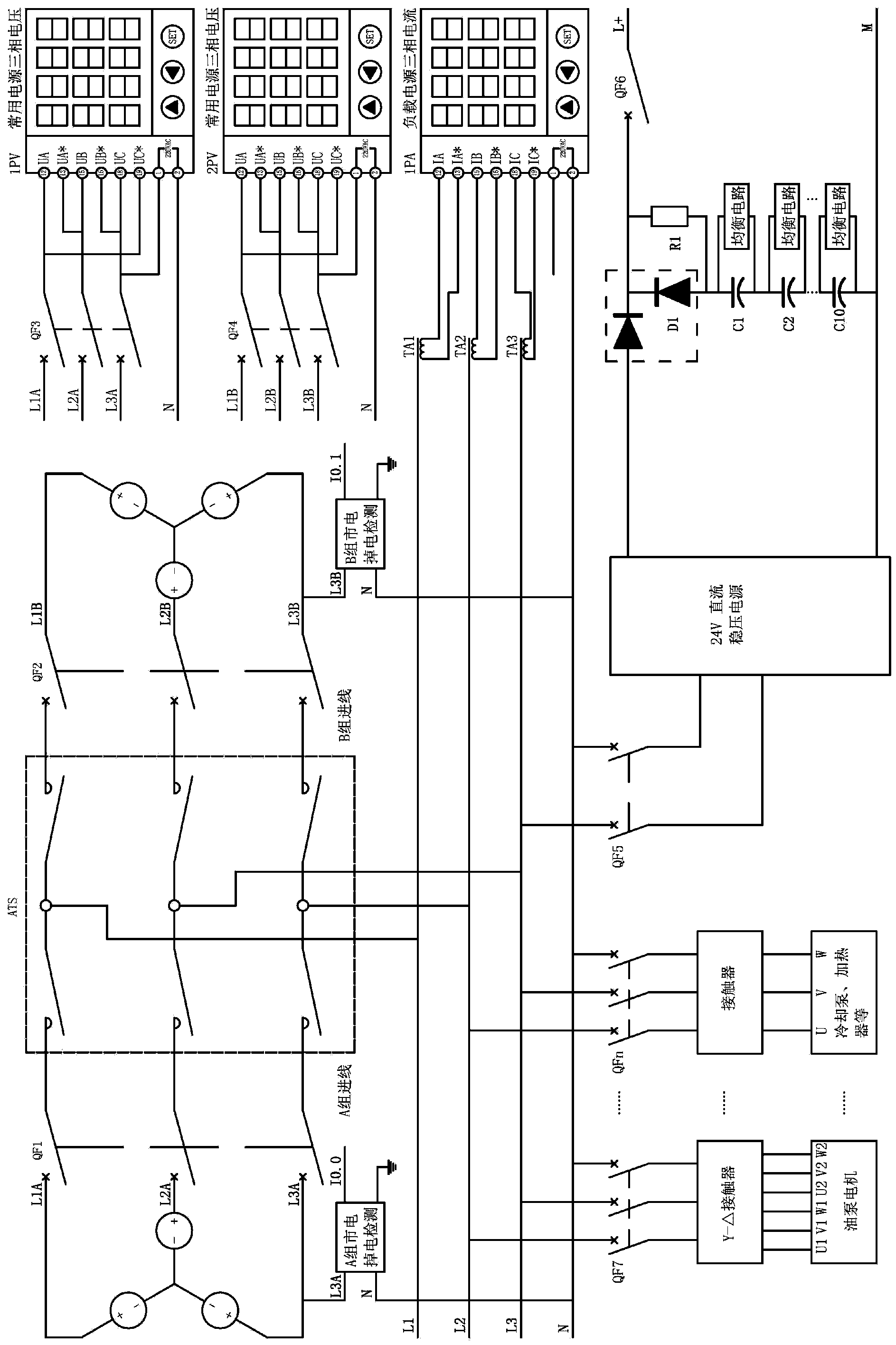 Method for undisturbed switching between double power sources of hydraulic station of refuse incinerator