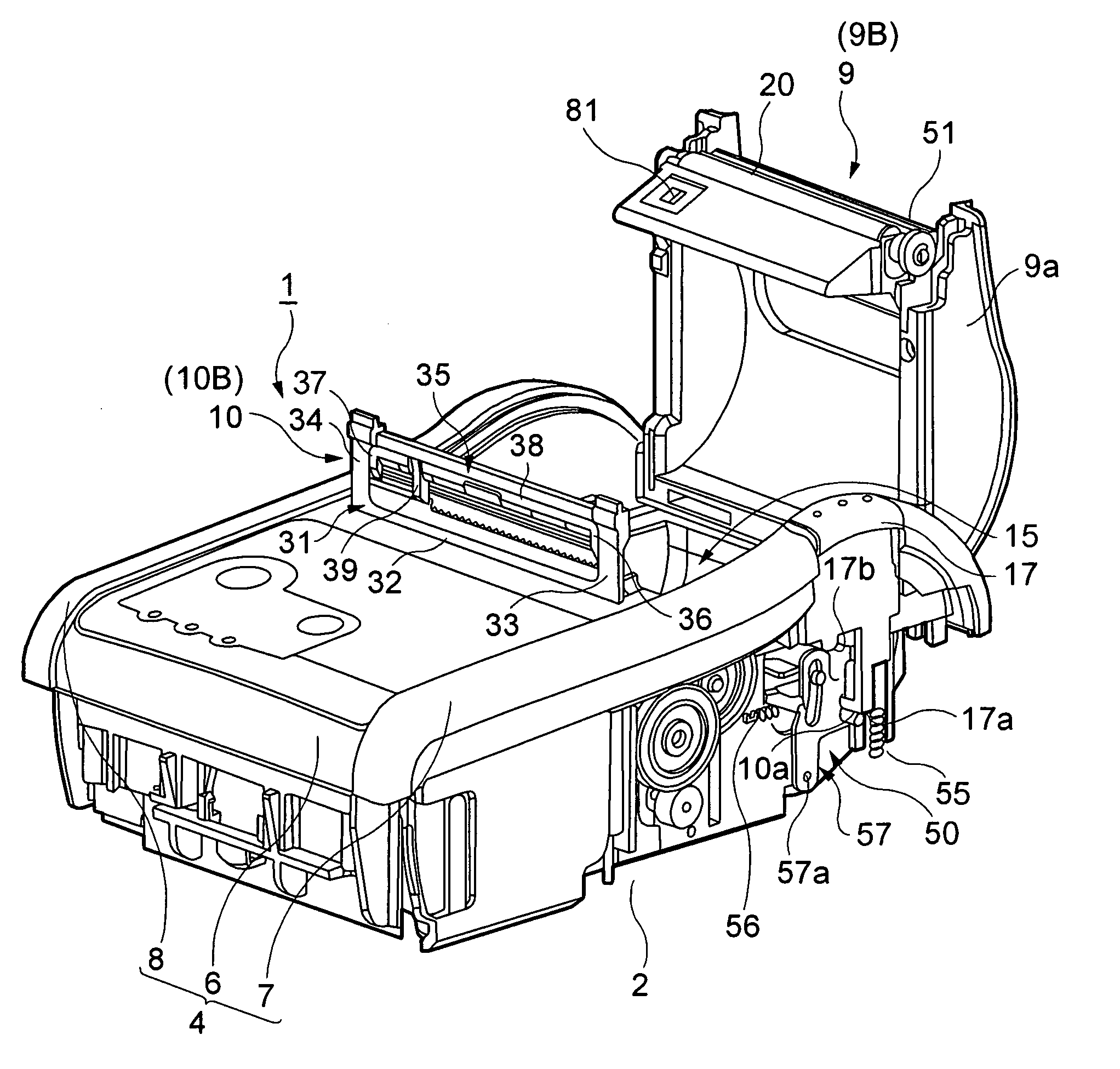 Printer with a peeler mechanism