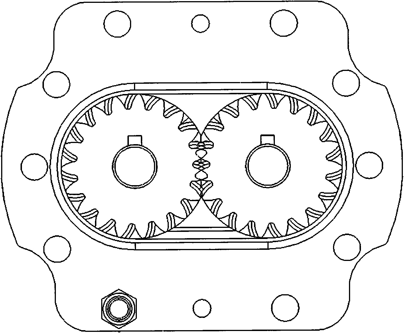 Low-pulsation gear flowmeter of composite gear type