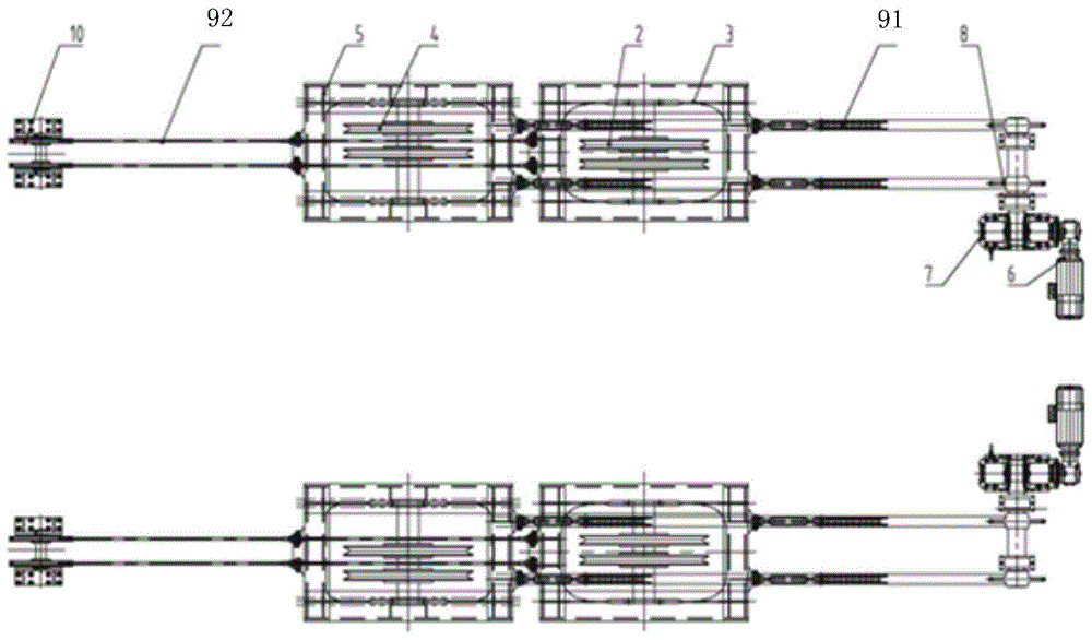 A lifting pulley block displacement mechanism