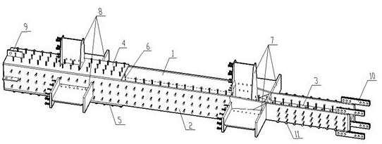 A method for manufacturing a composite steel column in the crown transition section of a super high-rise building