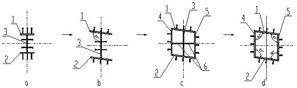 A method for manufacturing a composite steel column in the crown transition section of a super high-rise building