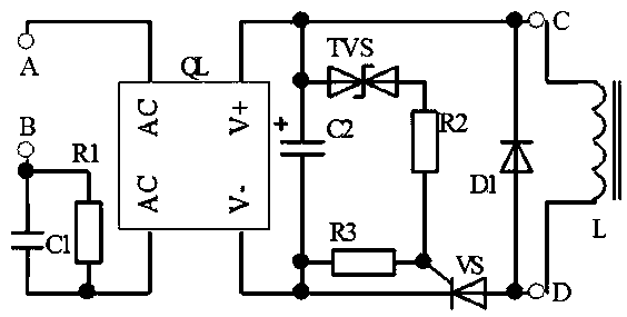 A washing machine solenoid valve energy-saving circuit