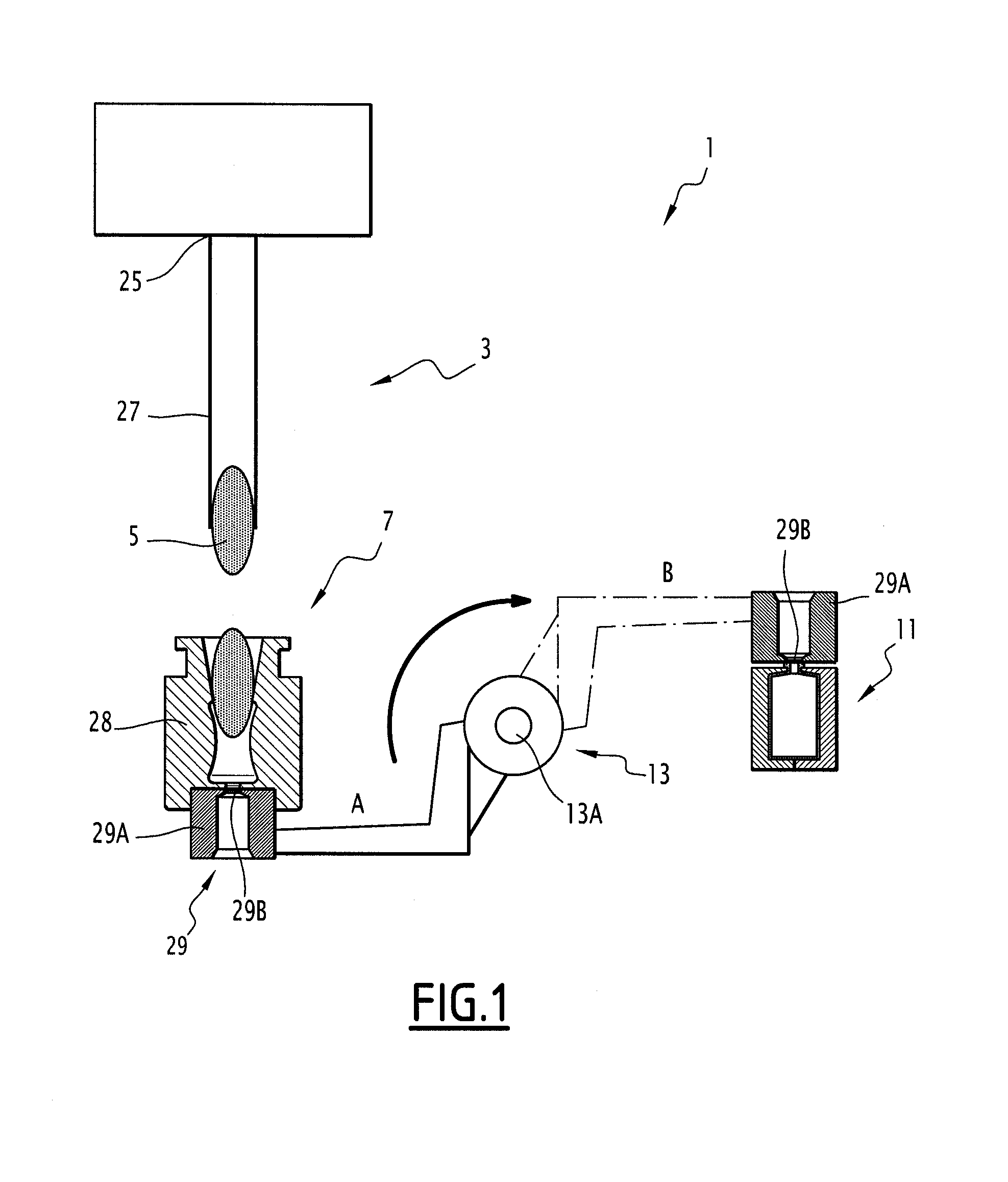 Facility and method for manufacturing a hollow glass article