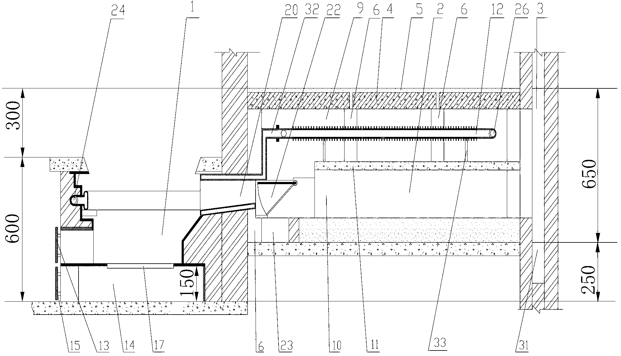 Thermal storage heated brick bed capable of being warm in winter and cool in summer