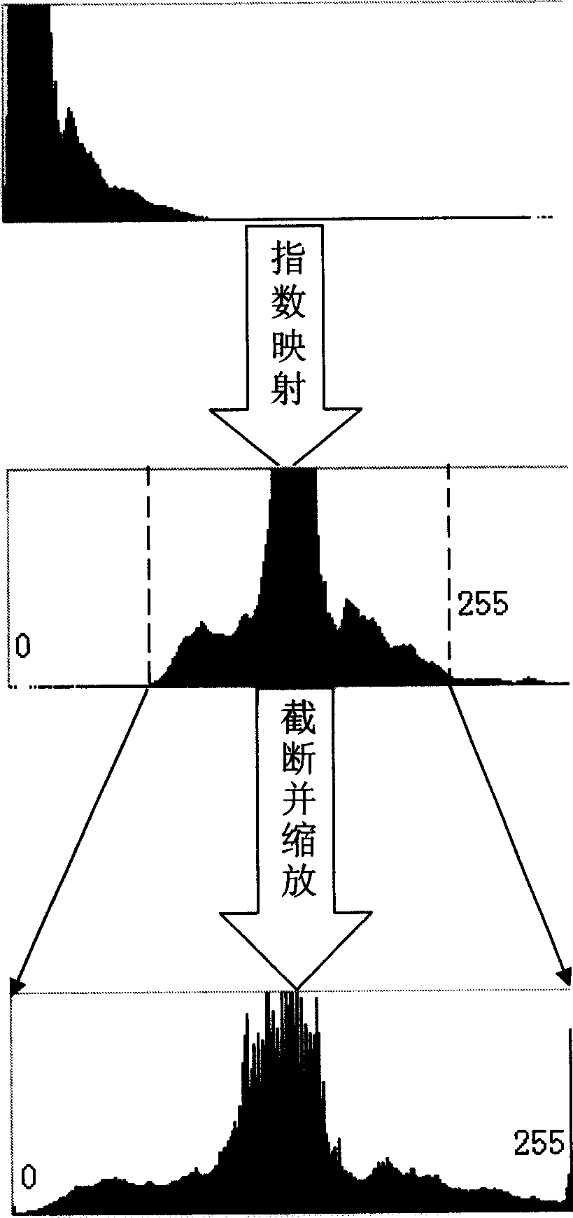 High dynamic range compression method via adaptive exponential mapping