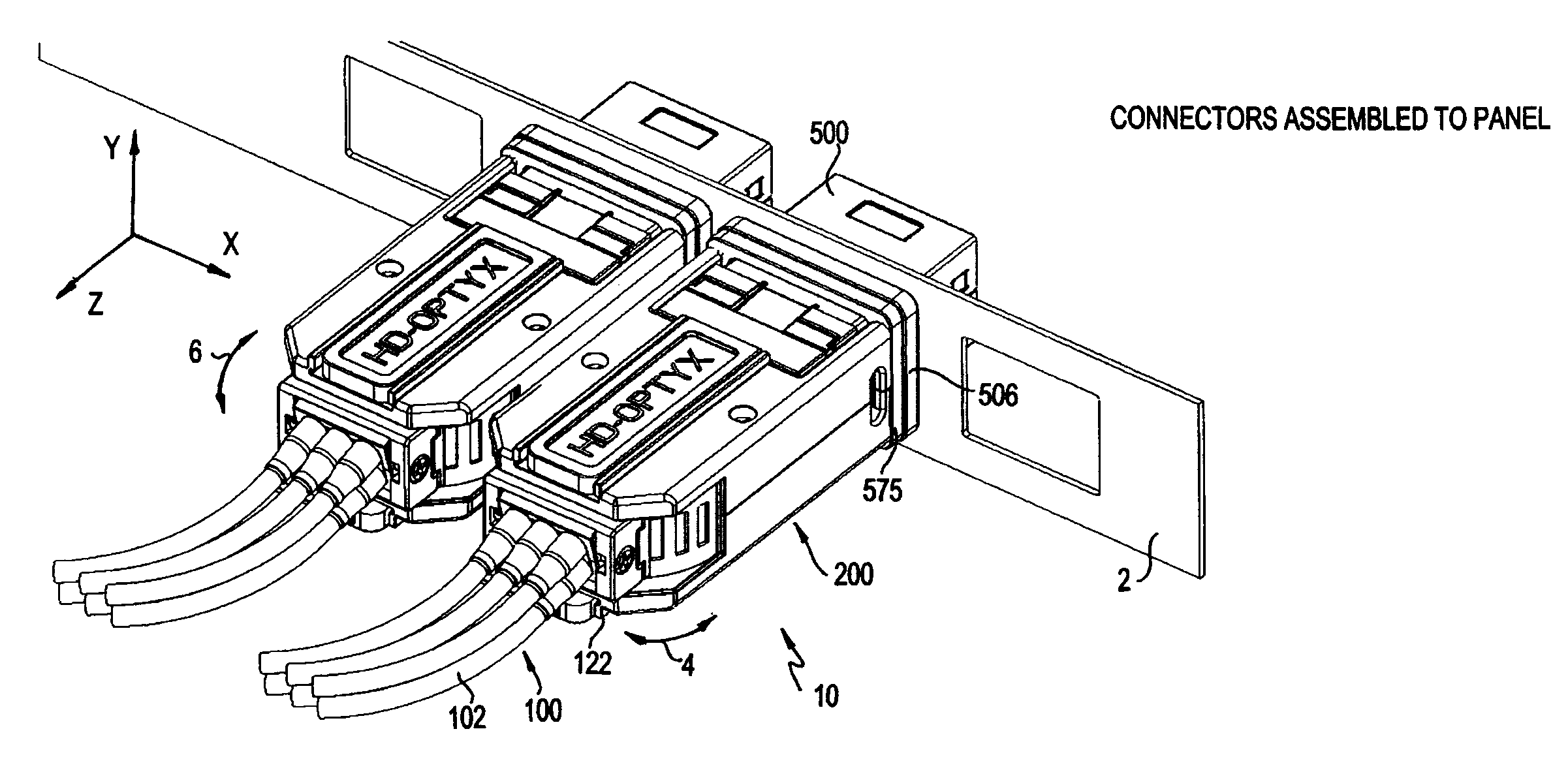 High density front panel optical interconnect