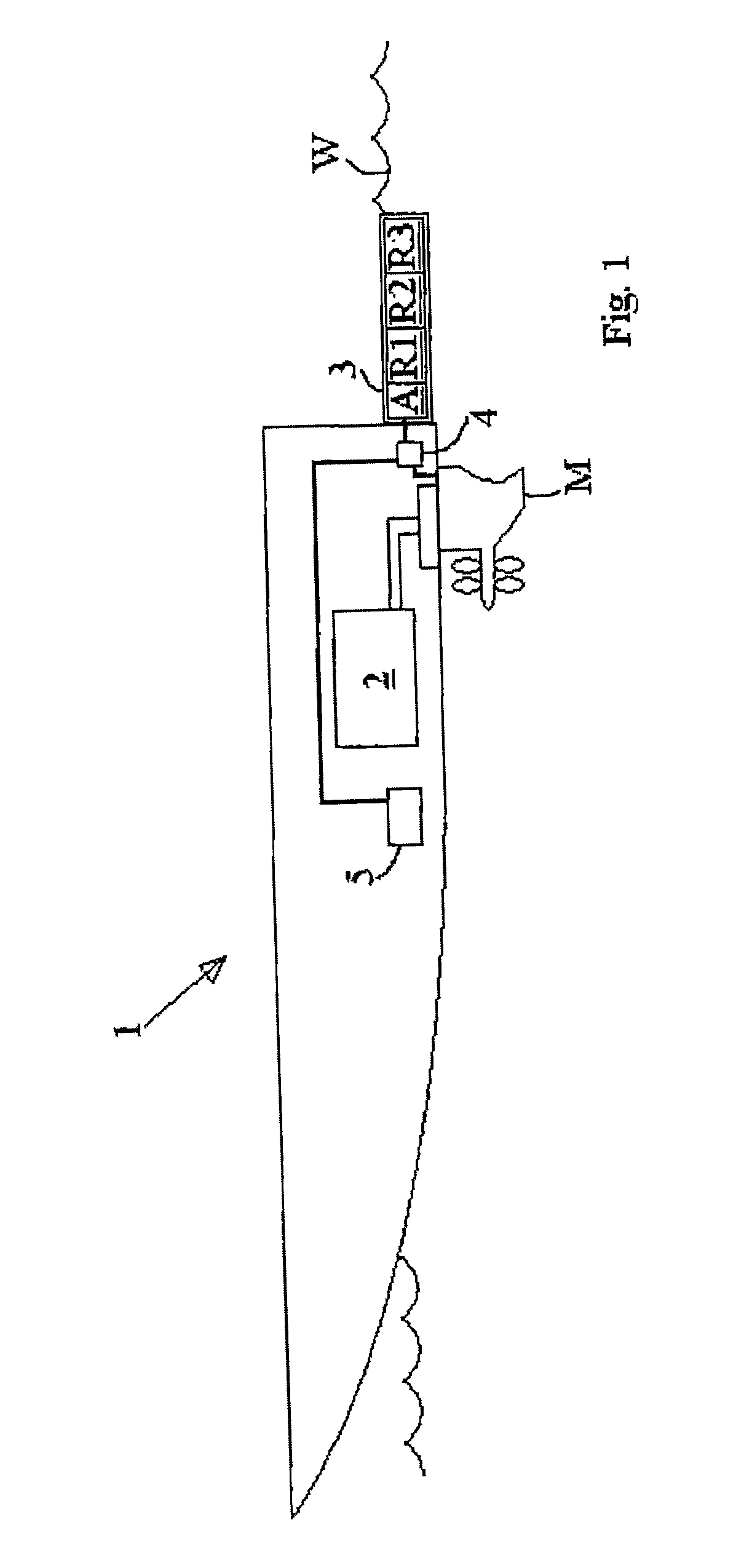 Auxiliary device, a marine surface vessel, and a method for corrosion protection in a marine construction