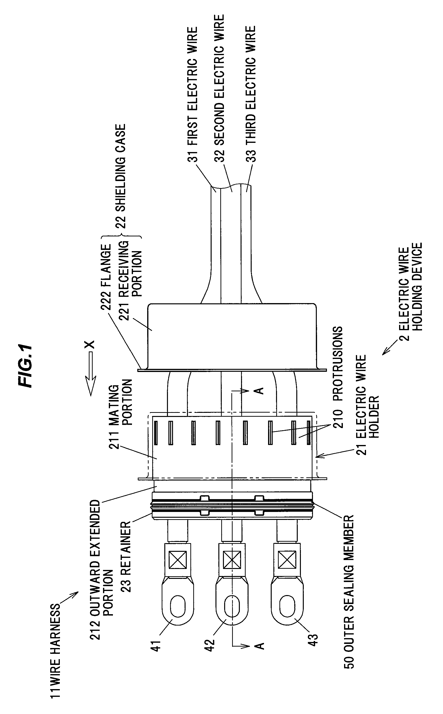 Electric wire holding device and wire harness