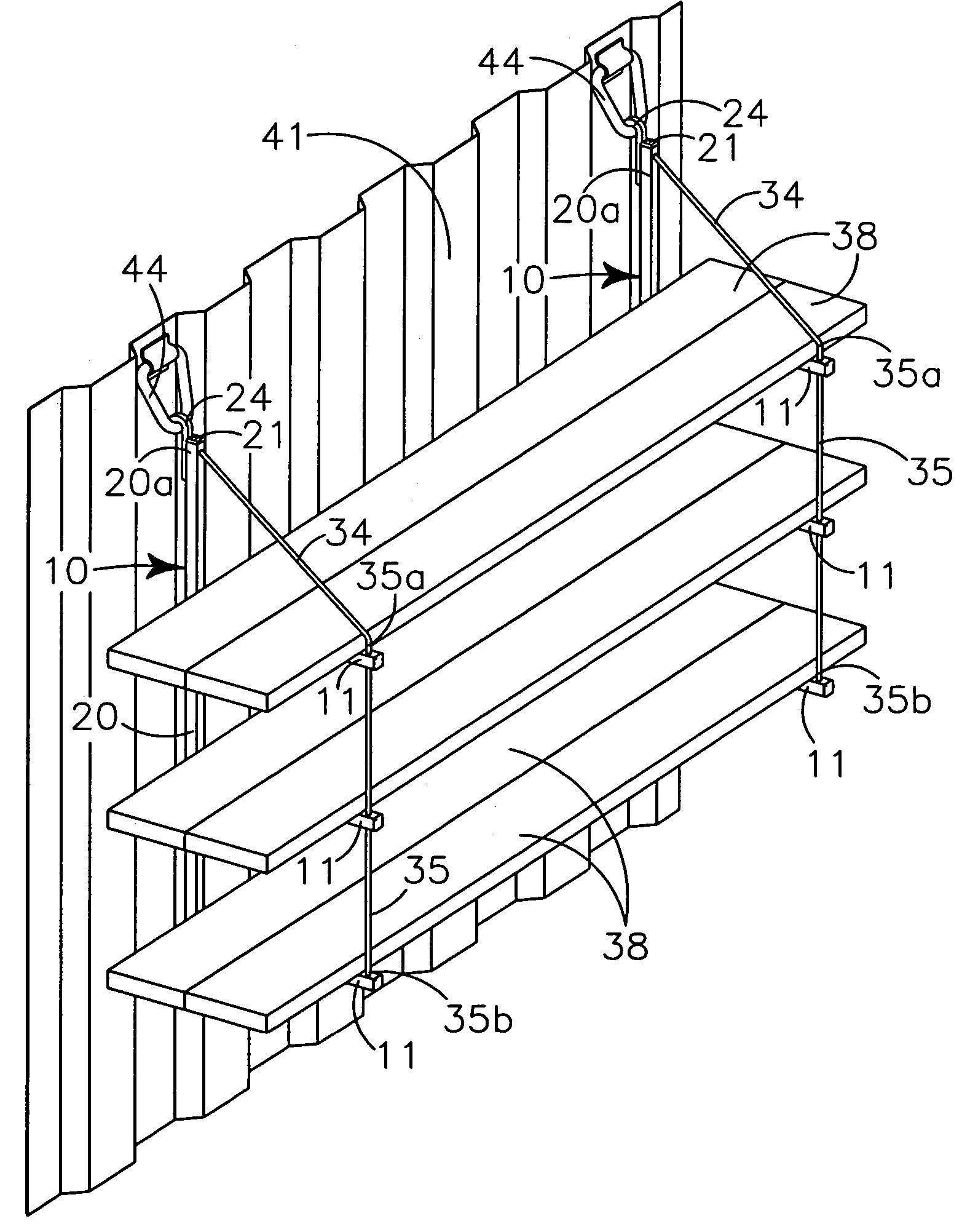 Storage system for sea-land shipping container