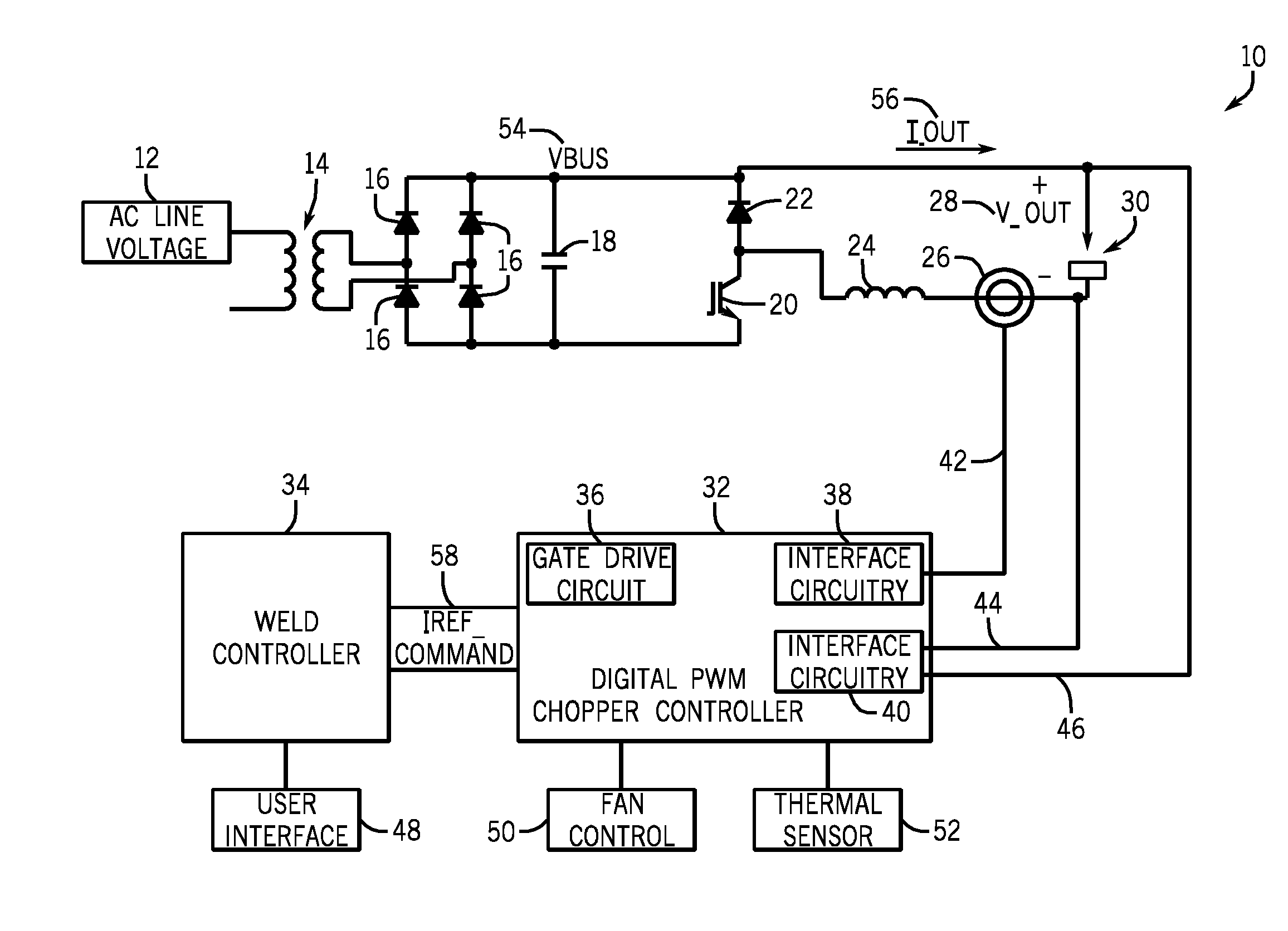 Welding power supply with digital control of duty cycle