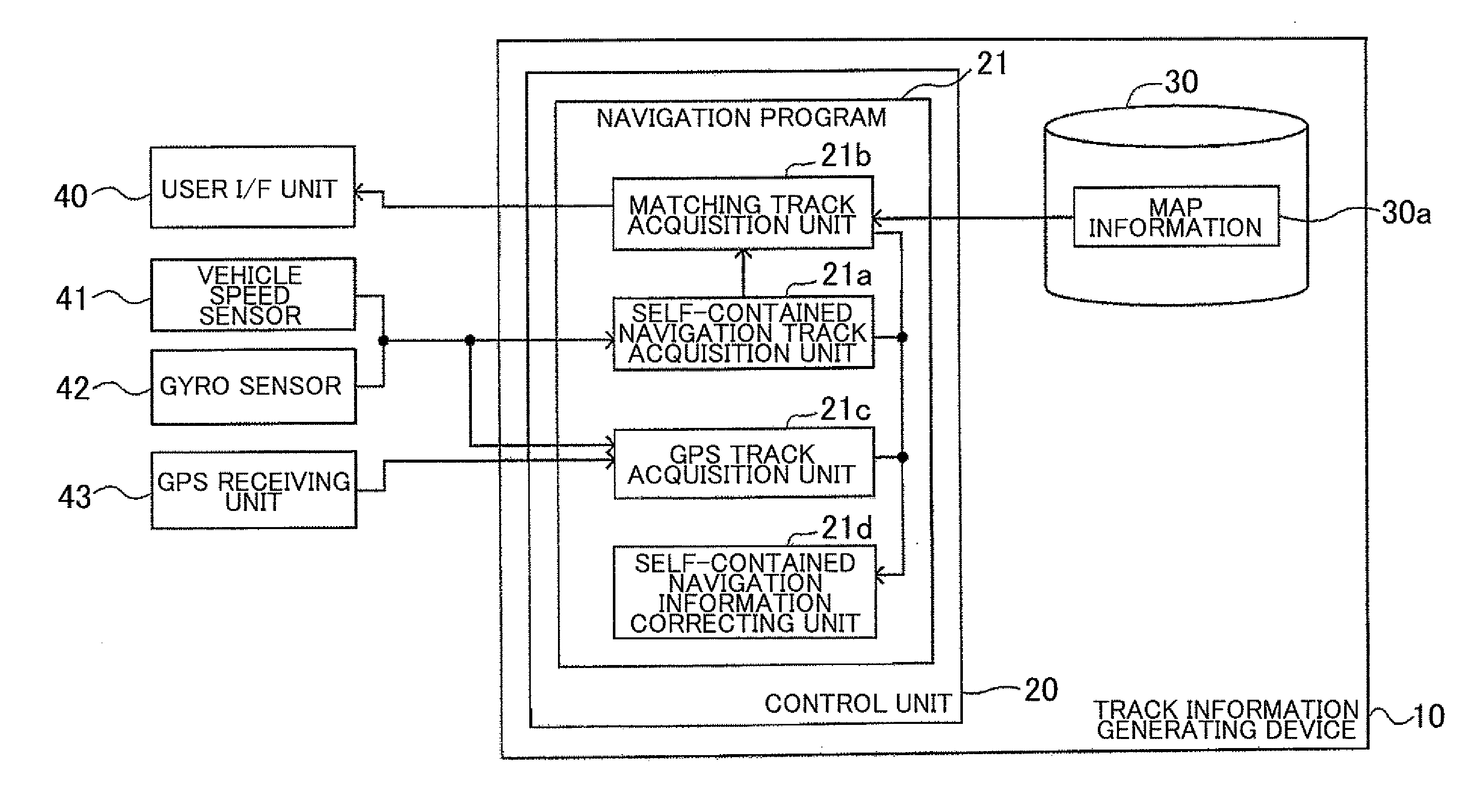 Track information generating device, track information generating method, and computer-readable storage medium