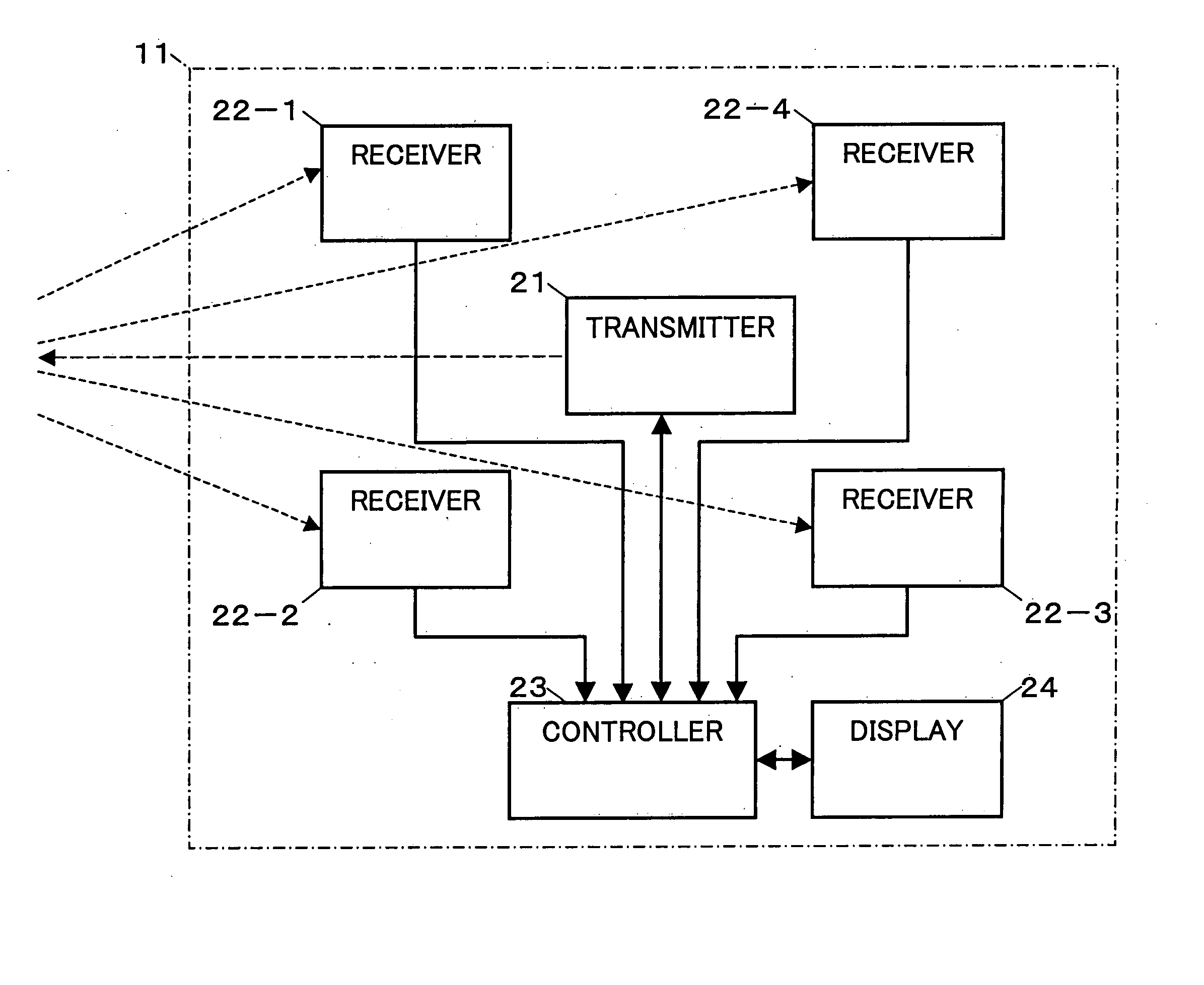 Communication device using an UWB wireless wave