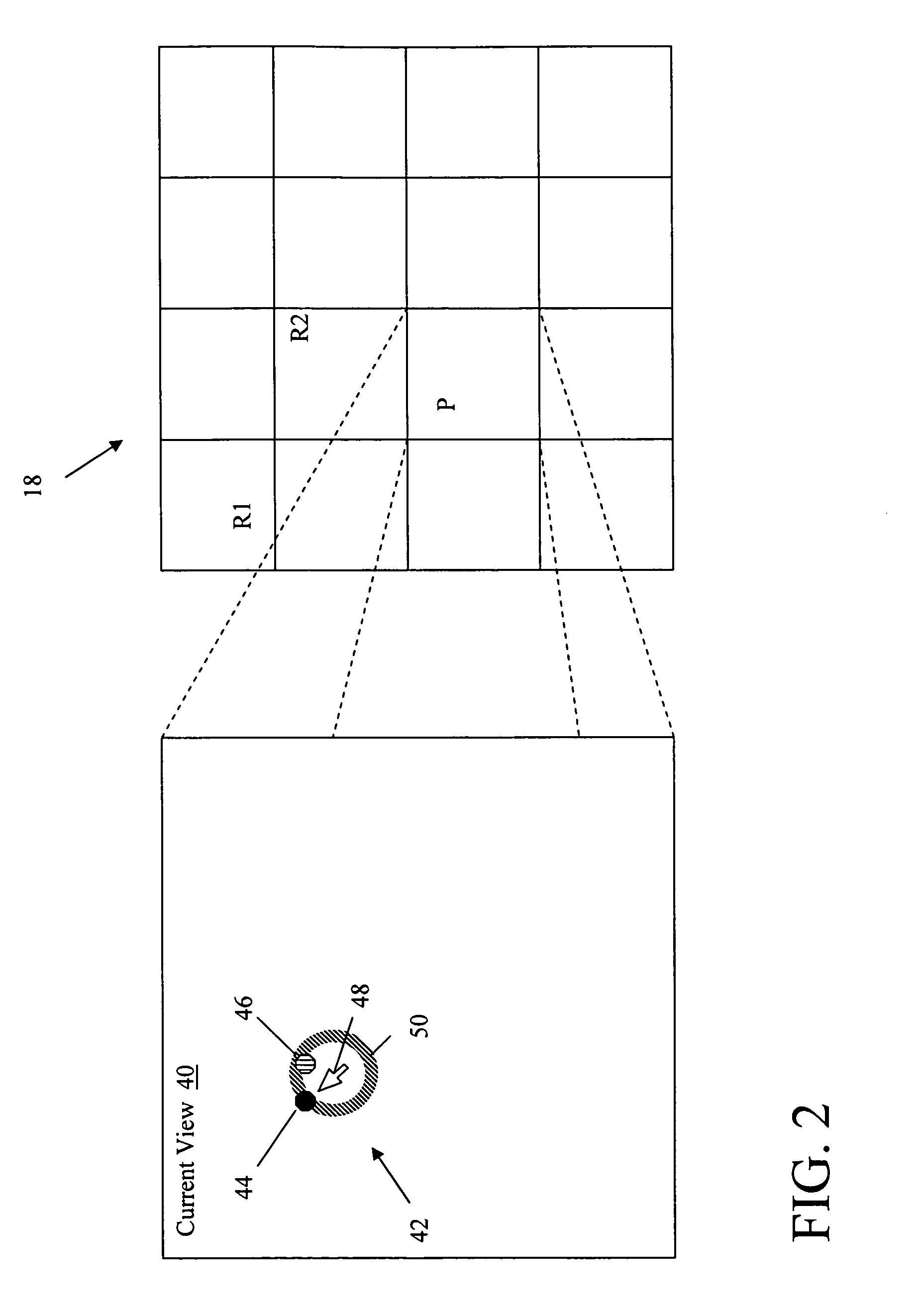 Mouse radar for enhanced navigation of a topology