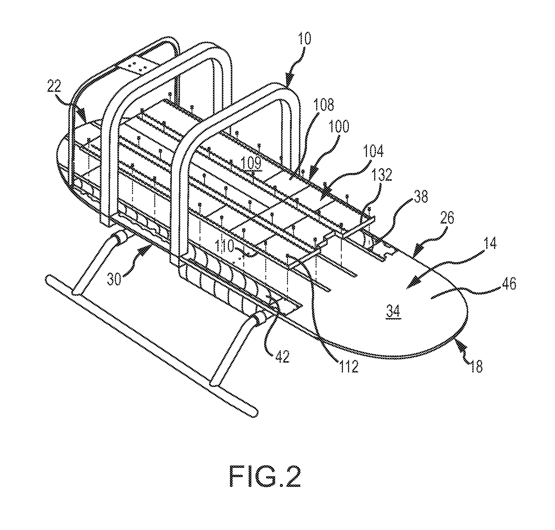 Patient transport vehicle flooring panel with built-in anti-slip tread